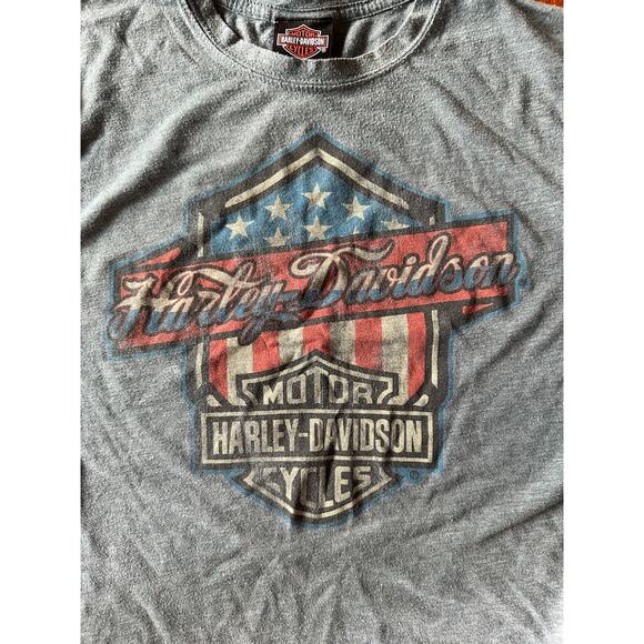 Harley Davidson Medium Tee Gray Pat Rogers Speedway Concord NC Motorcycle Shirt - Picture 4 of 5